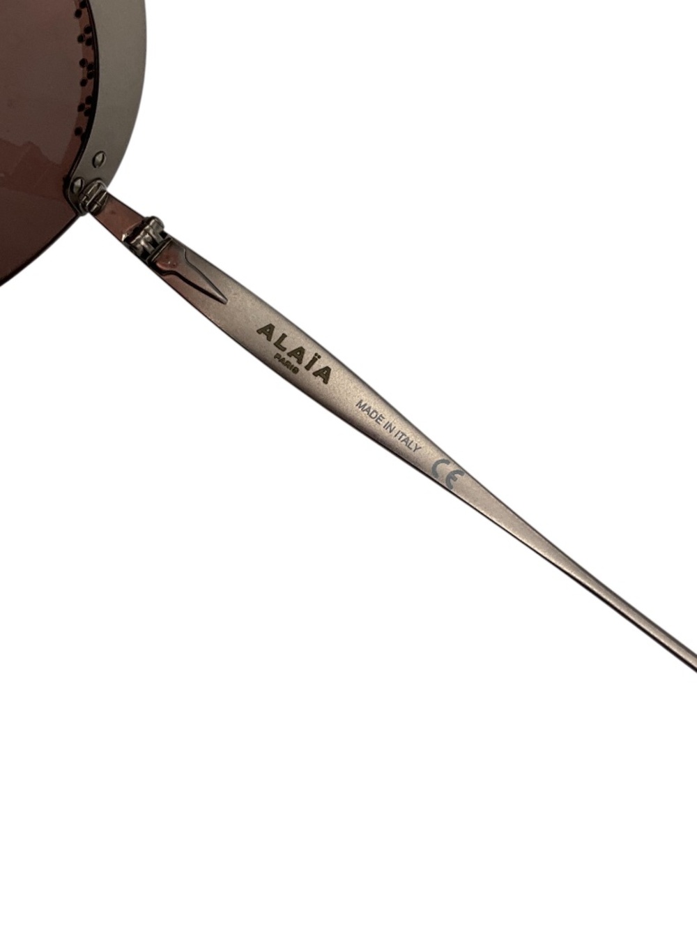 ALAIA BROWN / RUTHENIUM RIMLESS ROUND SUNGLASSES - Picture 6 of 9